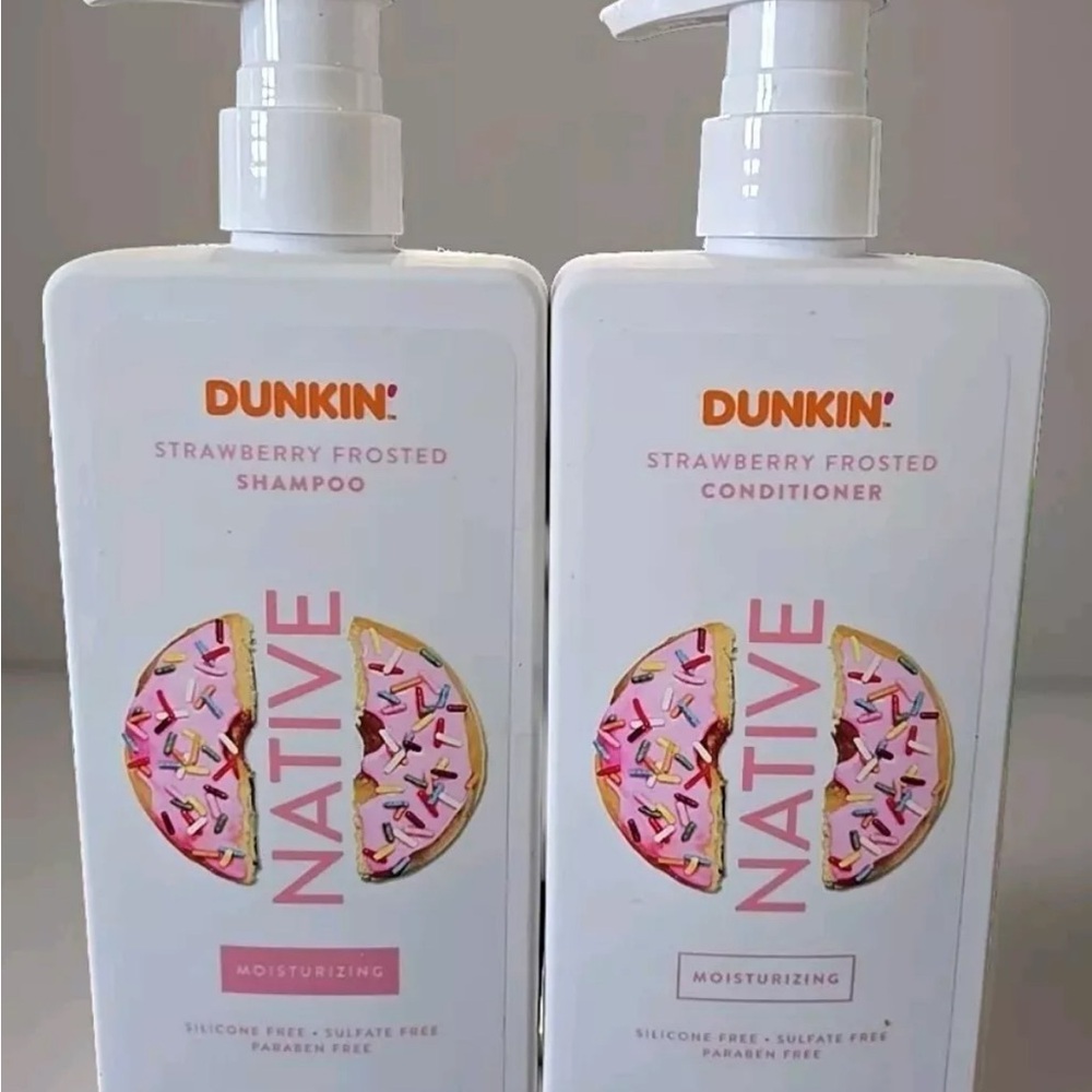 Native Dunkin' Strawberry Frosted Shampoo and Conditioner Set